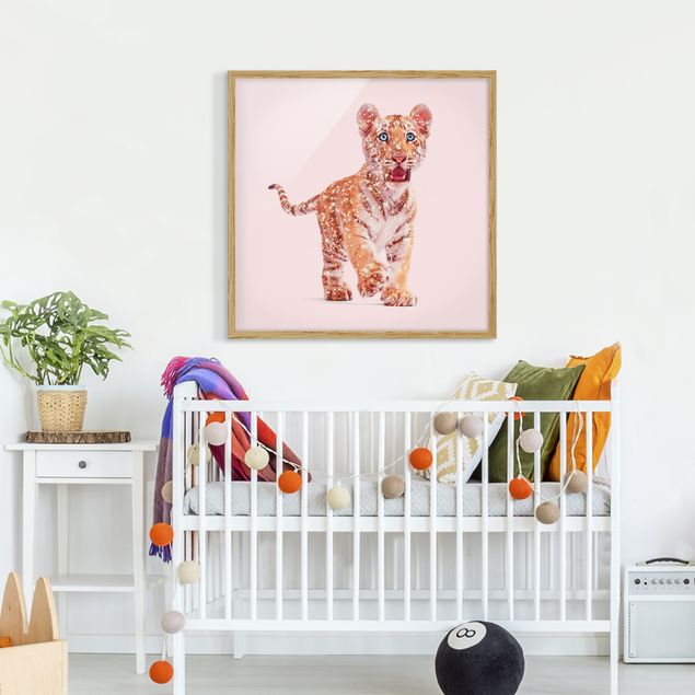 Framed poster - Tiger With Glitter