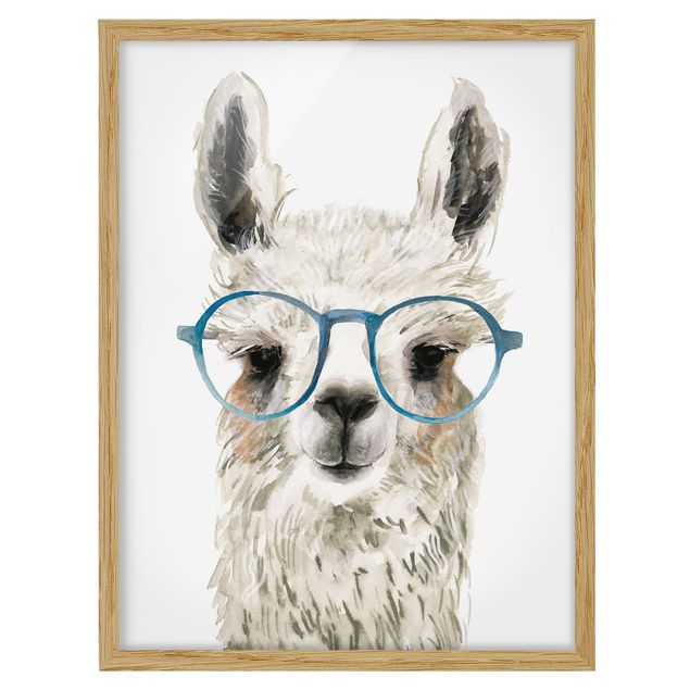 Framed poster - Hip Lama With Glasses III