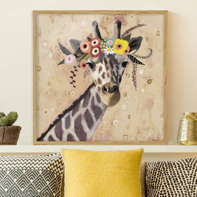 Framed poster - Klimt Giraffe