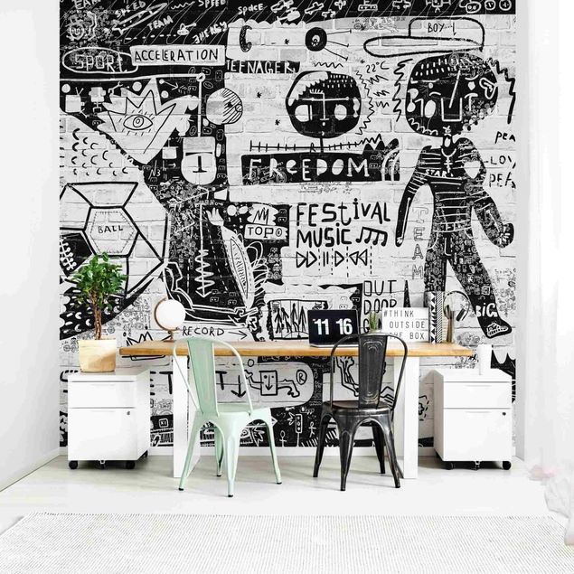 Wallpapers Abstract Graffiti Art Black And White