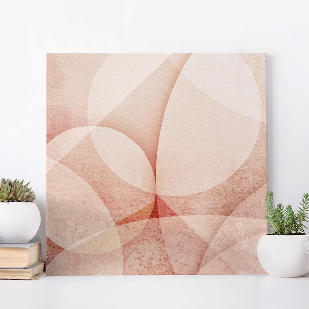Glas Magnetboard Abstract Graphics In Peach-Colour