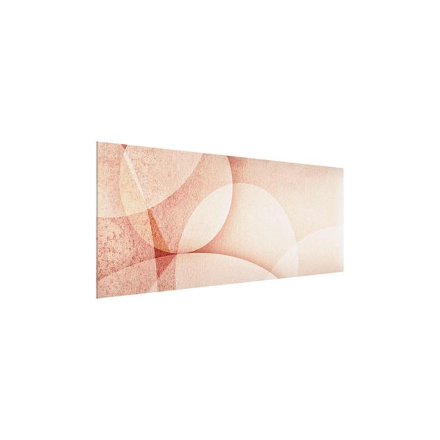 Glass print - Abstract Graphics In Peach-Colour