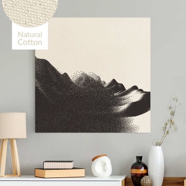 Natural canvas print - Abstract Landscape Of Dots Alps - Square 1:1