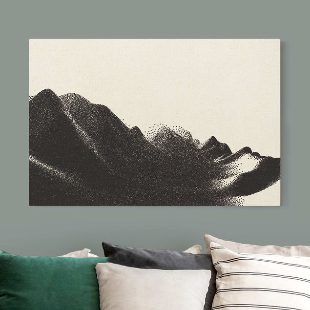 Natural canvas print - Abstract Landscape Of Dots Alps - Landscape format 3:2