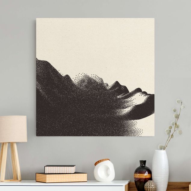 Natural canvas print - Abstract Landscape Of Dots Alps - Square 1:1