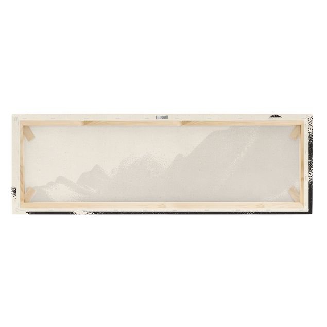 Natural canvas print - Abstract Landscape Of Dots Alps - Panorama 3:1