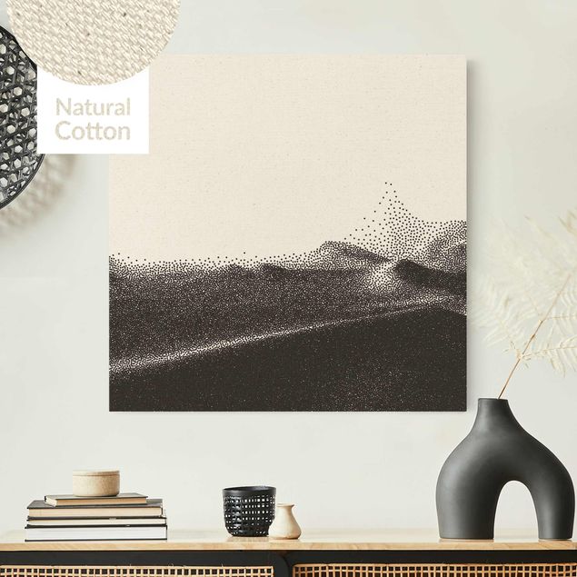 Natural canvas print - Abstract Landscape Of Dots Atlas - Square 1:1