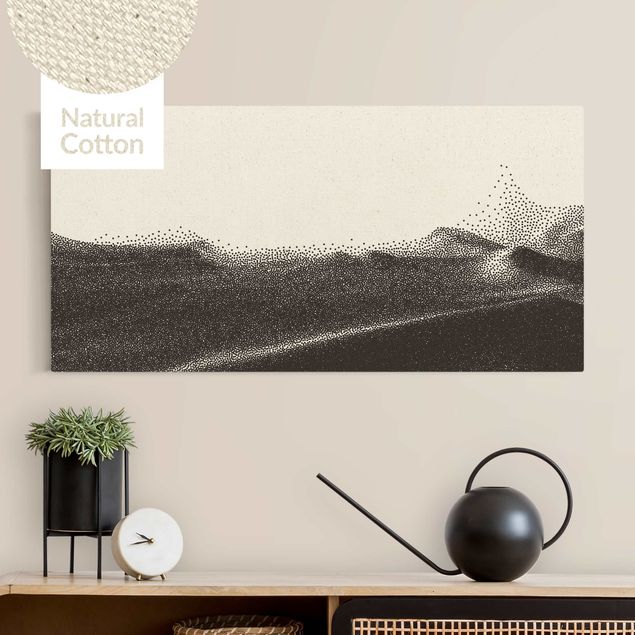 Natural canvas print - Abstract Landscape Of Dots Atlas - Landscape format 2:1