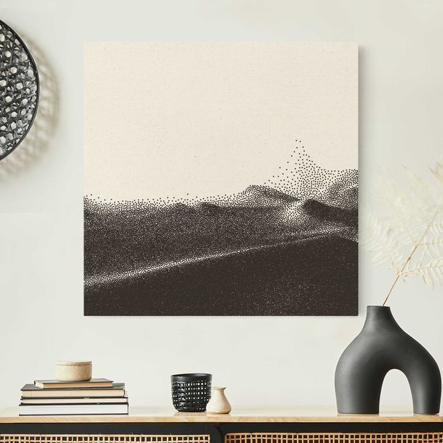 Natural canvas print - Abstract Landscape Of Dots Atlas - Square 1:1