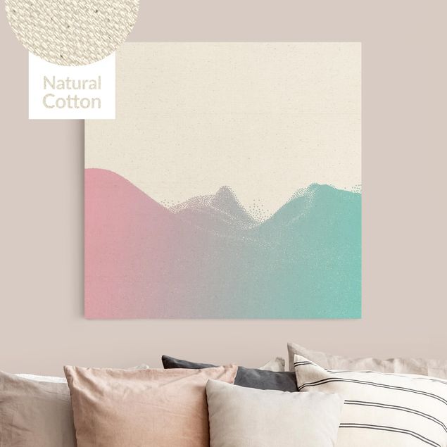 Natural canvas print - Abstract Landscape Of Dots Fantasy World - Square 1:1