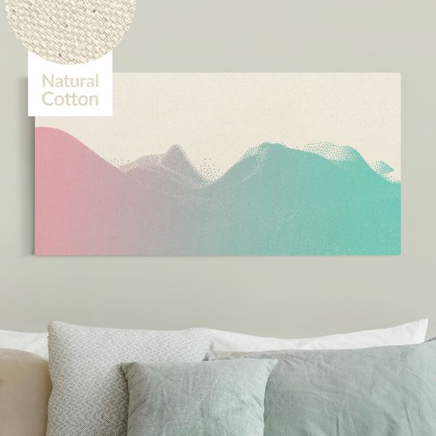 Natural canvas print - Abstract Landscape Of Dots Fantasy World - Landscape format 2:1
