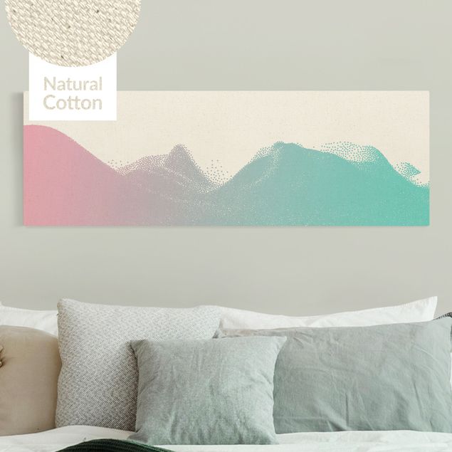 Natural canvas print - Abstract Landscape Of Dots Fantasy World - Panorama 3:1