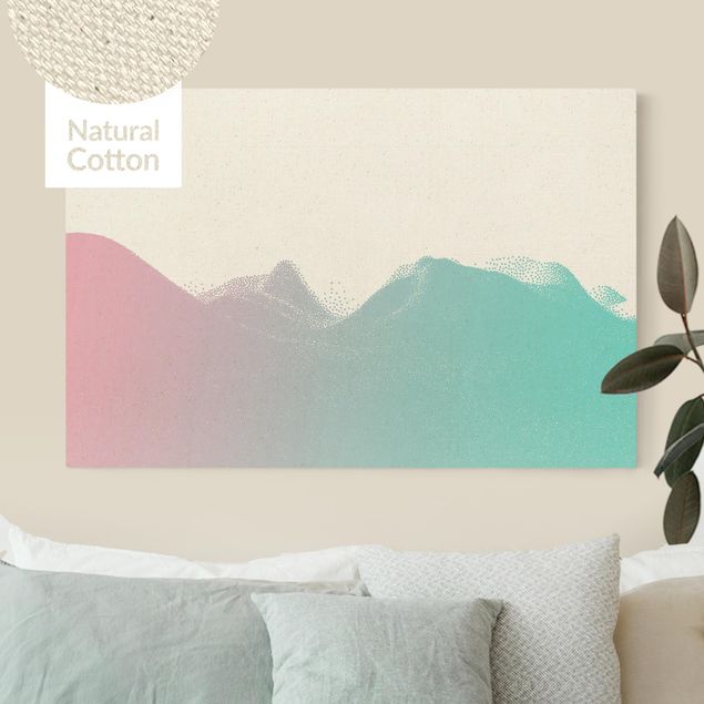 Natural canvas print - Abstract Landscape Of Dots Fantasy World - Landscape format 3:2
