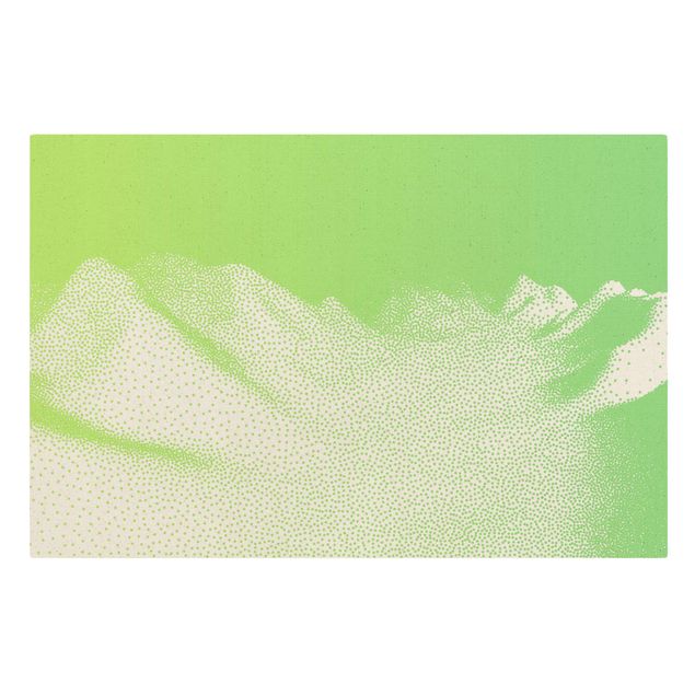 Natural canvas print - Abstract Landscape Of Dots Mountain Range Of Meadows - Landscape format 3:2