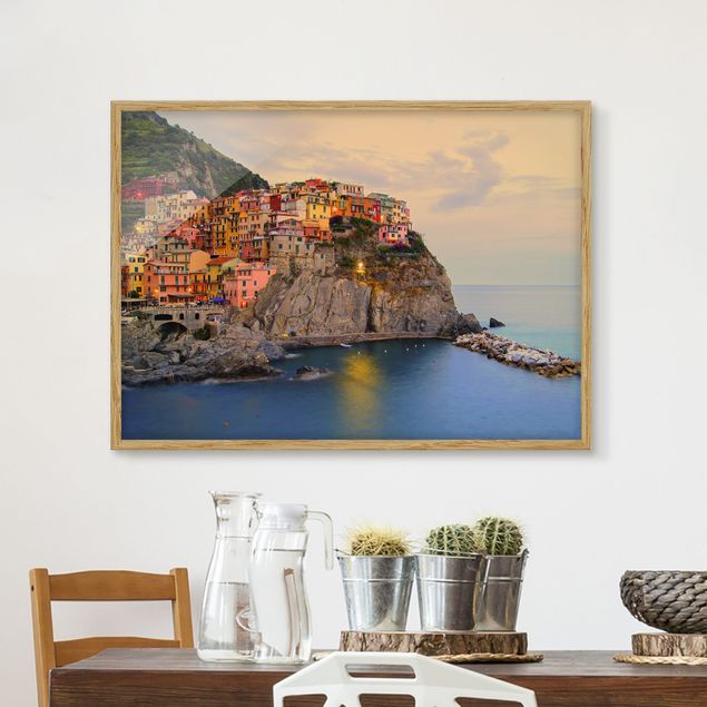 Framed poster - Colourful coastal town