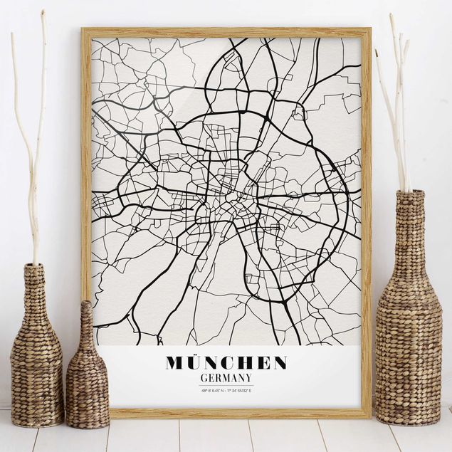 Framed poster - Munich City Map - Classic