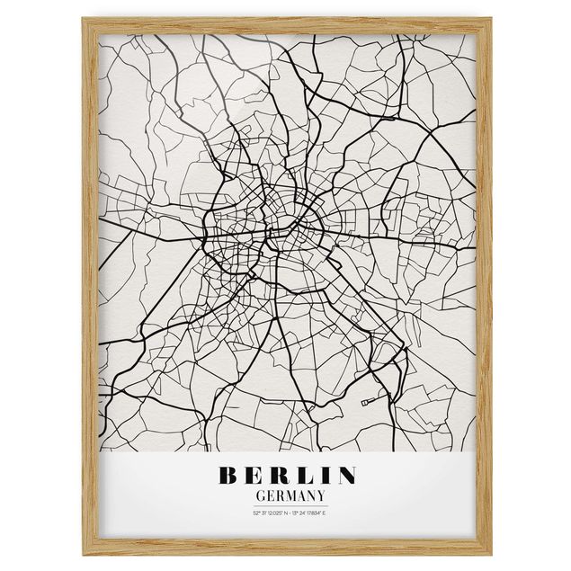 Framed poster - Berlin City Map - Classic
