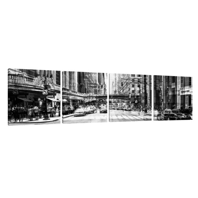Print on canvas 4 parts - NYC Urban black and white