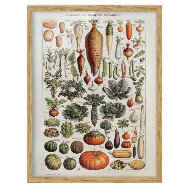 Framed poster - Vintage Board Vegetables