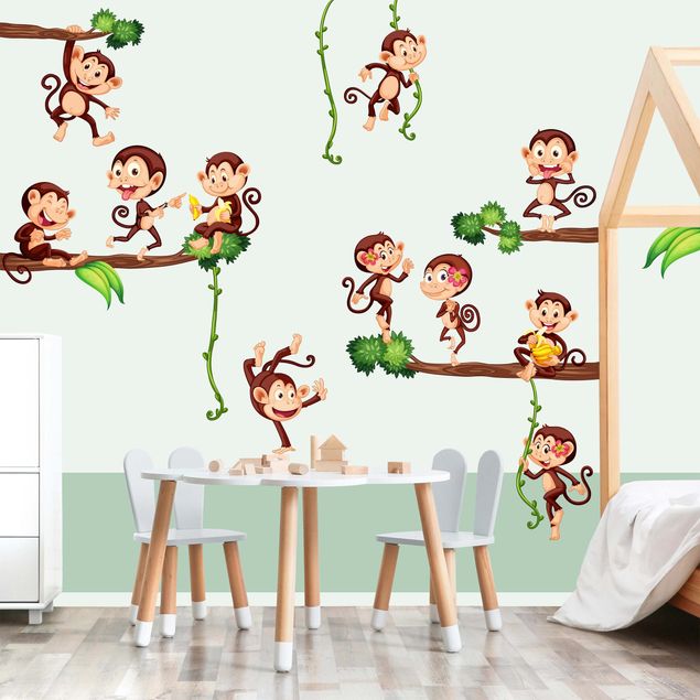 Wall decal forest Monkeys of the jungle