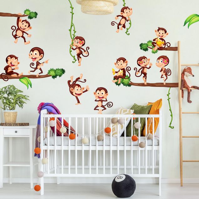 Animal print wall stickers Monkeys of the jungle