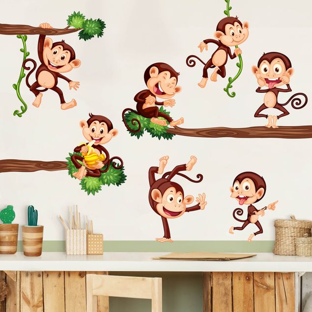 Wall stickers monkey Monkey family