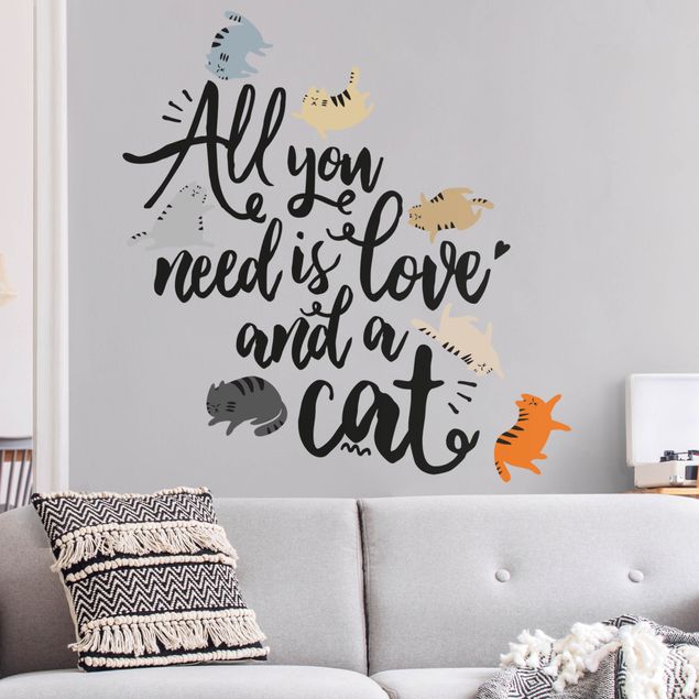 Wall stickers animals All You Need Is Love And A Cat