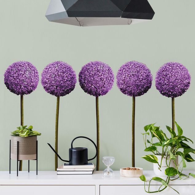 Leaf wall stickers Allium Ball Blossoms Set of 5