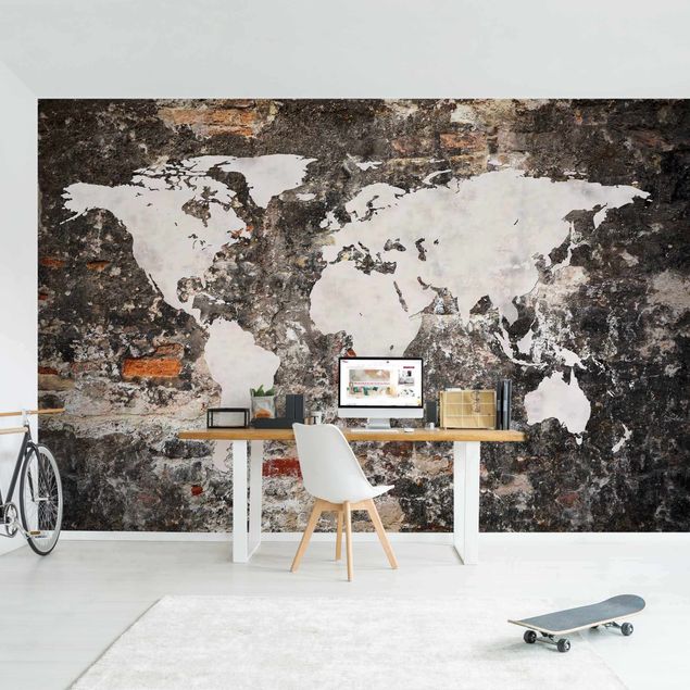 Wallpapers Old Wall World Map