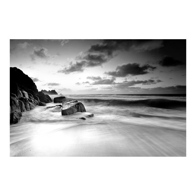 Wallpaper - At The Ocean In Cornwall Black And White