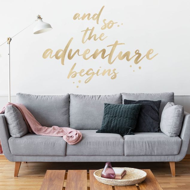 Wall sticker - And so the adventure begins Gold