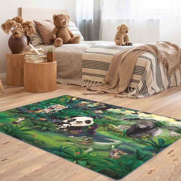 large floor mat Animal Club International - Jungle With Animals