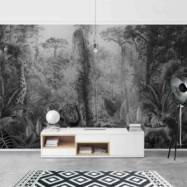 Wallpapers Antique Jungle Black And White