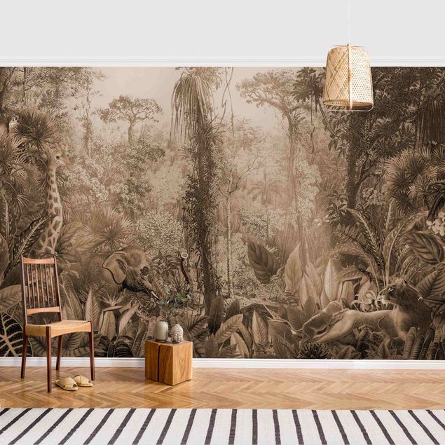 Wallpapers Antique Jungle Sepia