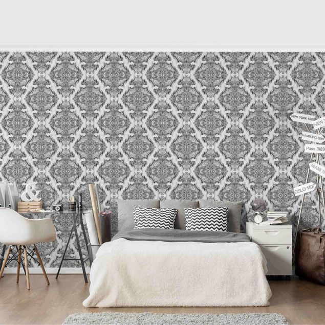 Wallpapers Watercolour Baroque Pattern In Gray