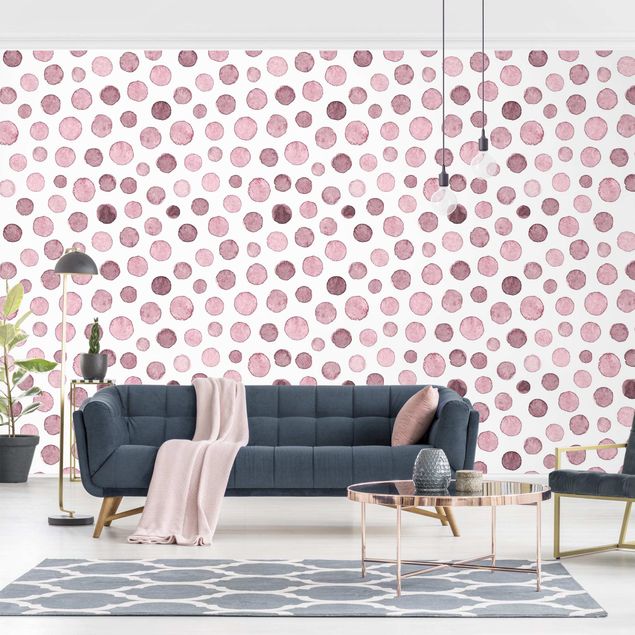 Wallpapers Watercolour Bubbles In Antique Pink