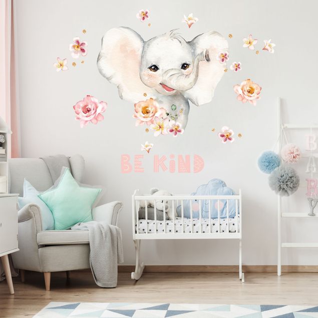 Wall art stickers Watercolor Elephant - Be child