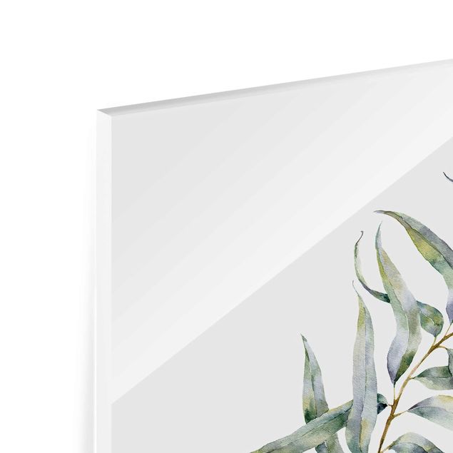 Glass print - Waterclolour Eucalyptus lV