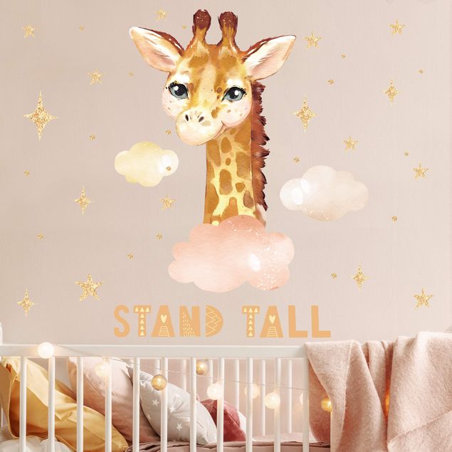Wall stickers quotes Watercolor Giraffe - Stand Tall