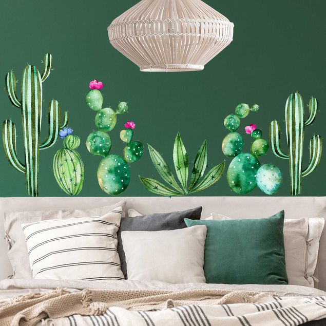 Wall art stickers Watercolor cactus set