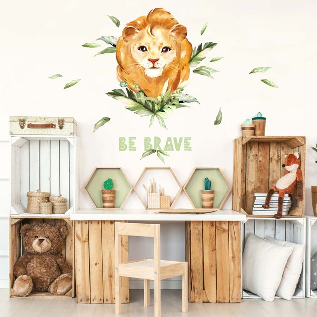 Wall stickers plants Watercolor Lion - Be Brave