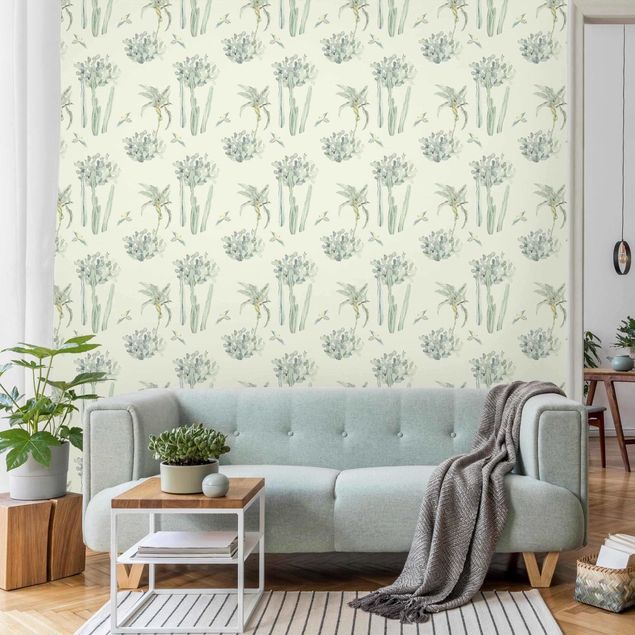Wallpapers Watercolour Parrots And Cactus Pattern