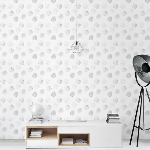 Wallpaper - Watercolour Dots Gray