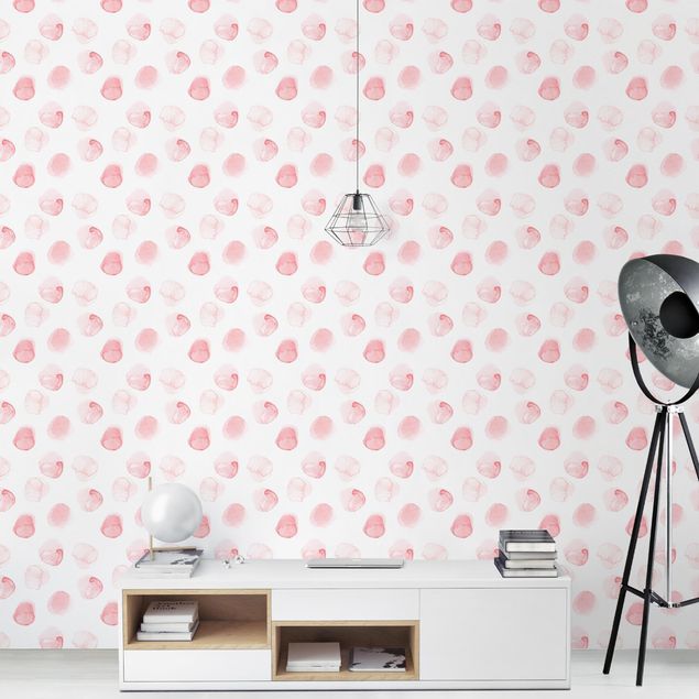 Wallpaper - Watercolour Dots Rosa