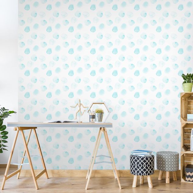 Wallpapers Watercolour Dots Turquoise