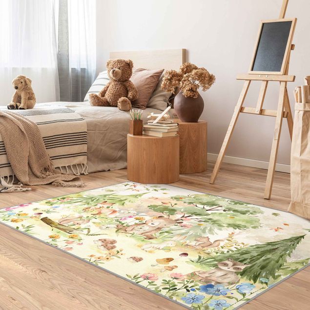 Modern rugs Watercolour Forest Animals