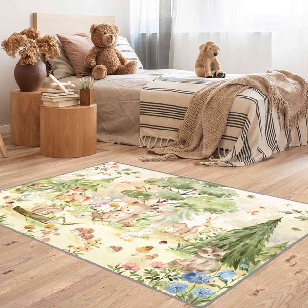 Colourful rugs Watercolour Forest Animals