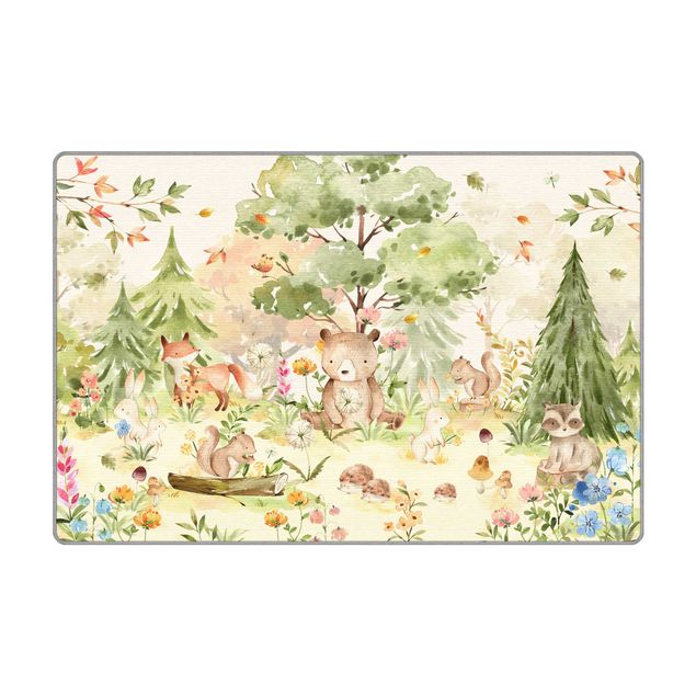 Large rugs Watercolour Forest Animals