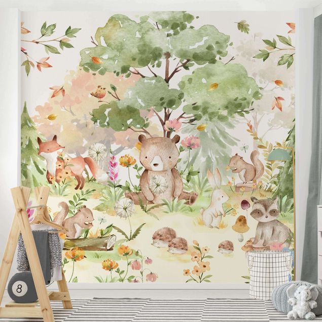 Wallpapers Watercolour Forest Animals