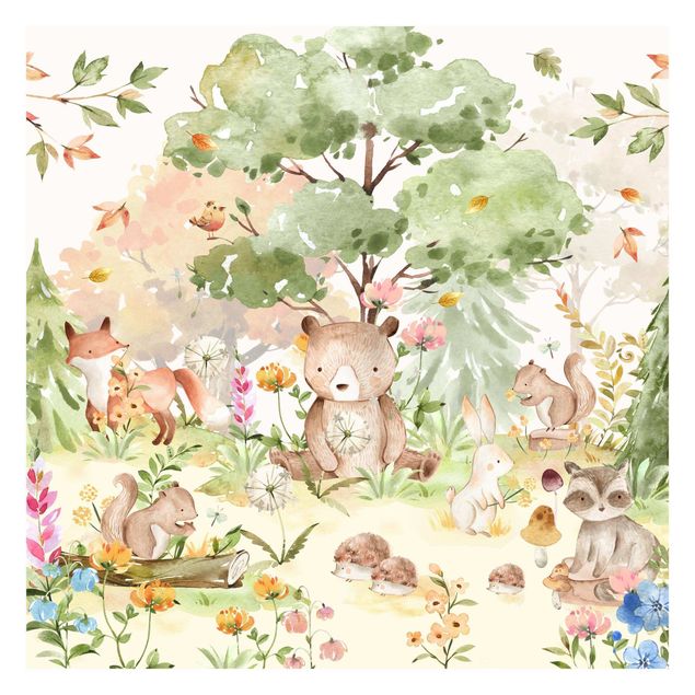 Wallpaper - Watercolour Forest Animals